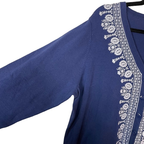 Cynthia Rowley Woman Ornate Heavily Embroidered Button Down Cotton Cardigan 3XL - Picture 6 of 16
